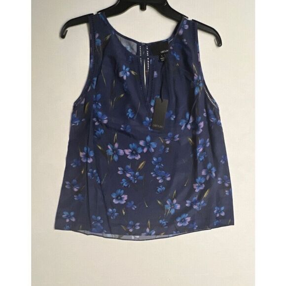 GREYLIN Sleeveless Women Sz L Stitch Fix Silk Blouse Blue Floral Anthropology $8 - Picture 5 of 9